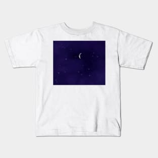 Dark blue shimmering sky Kids T-Shirt